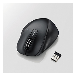 ワイヤレスBlueLEDマウス/2.4GHz/5ボタン/ブラック